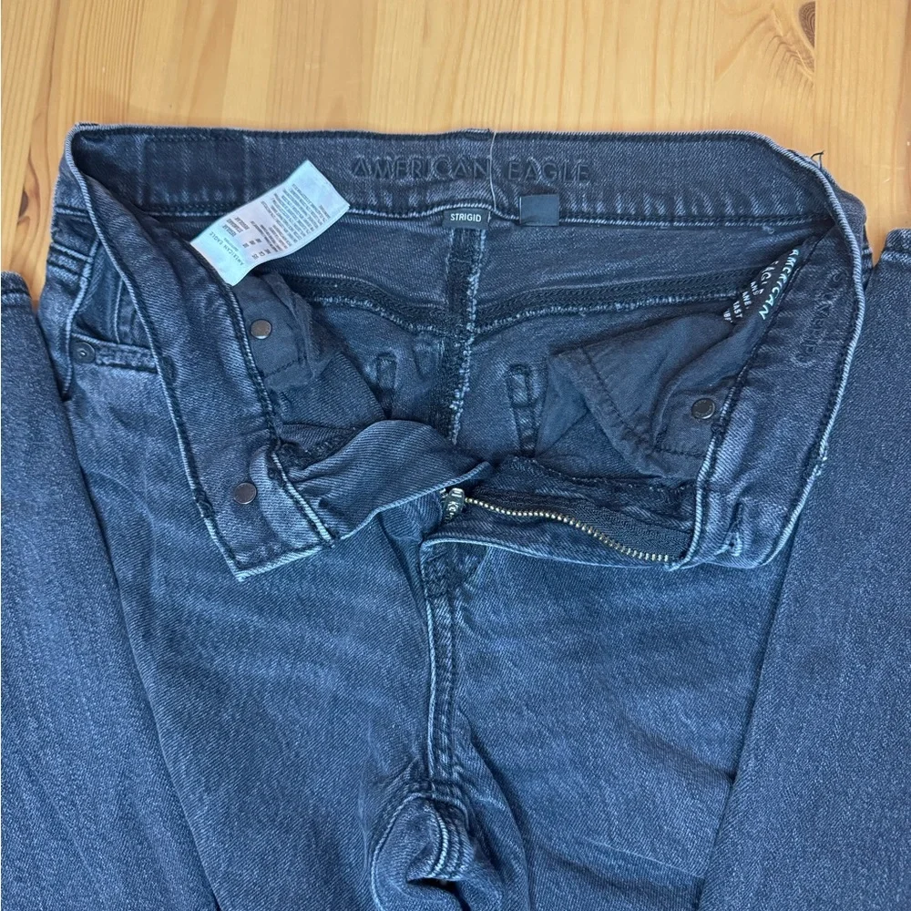 American Eagle Outfitters Black Stovepipe Leg Strigid Jeans 00 - Picture 5 of 5